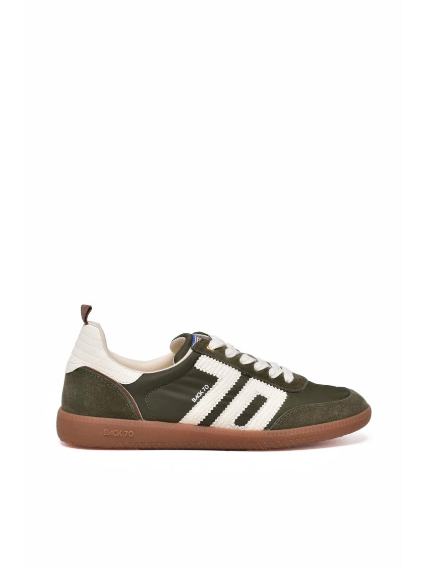 Back 70 Green Leather-Blend Low-Top Sneakers