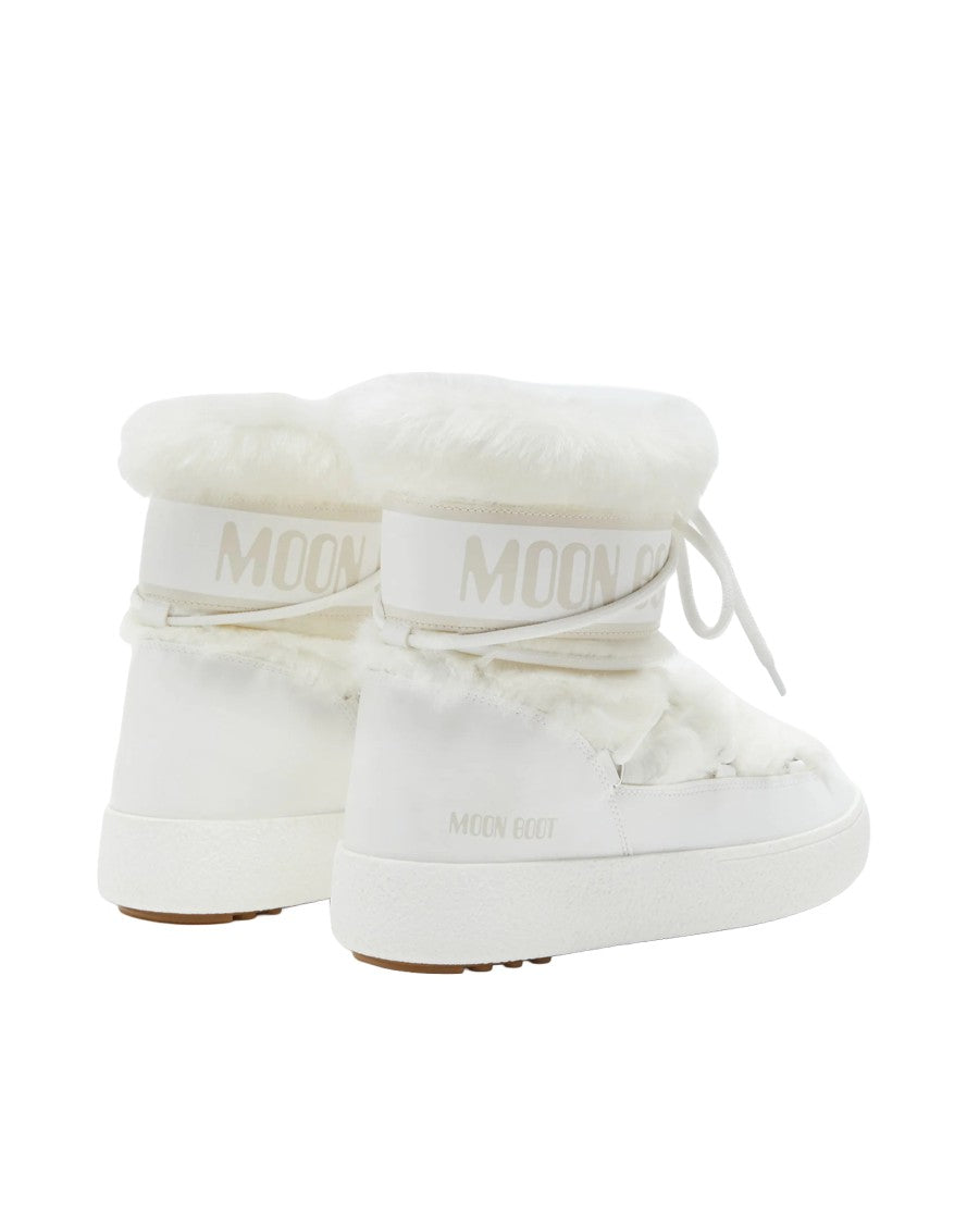 Moon Boot Ltrack White Plush Faux Fur Winter Boots