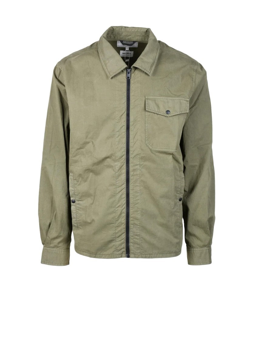 Woolrich Olive Green Casual Cotton Zip Jacket