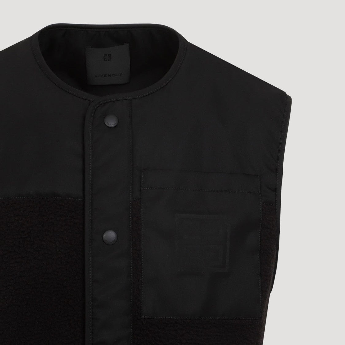Givenchy Black Mix Material 4G Pocket Vest