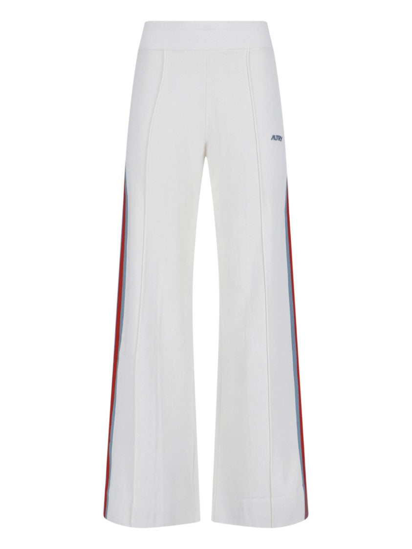 Autry White Logo Sweatpants With Contrast Side Stripes