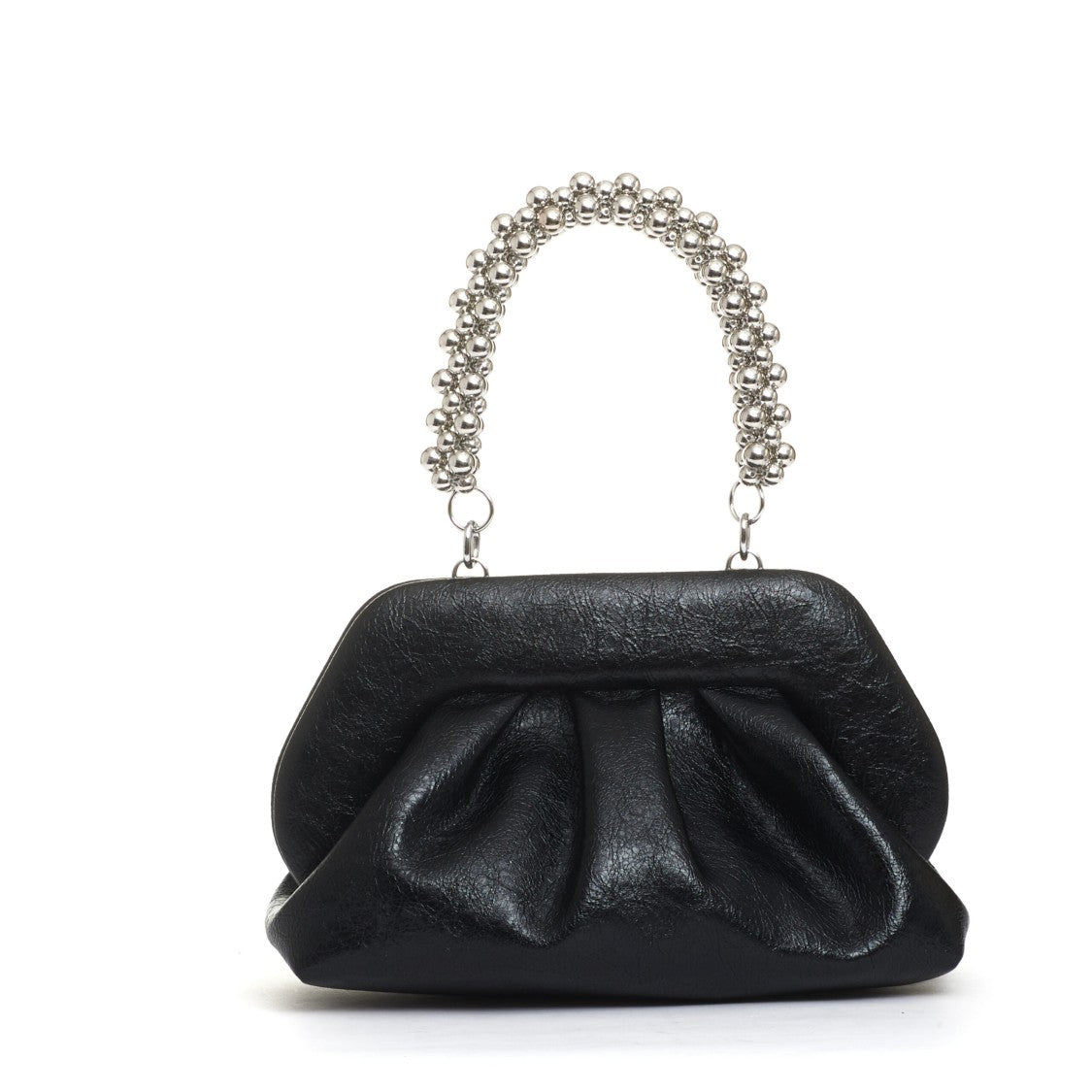 Themoirè Black Chain Handle Clutch