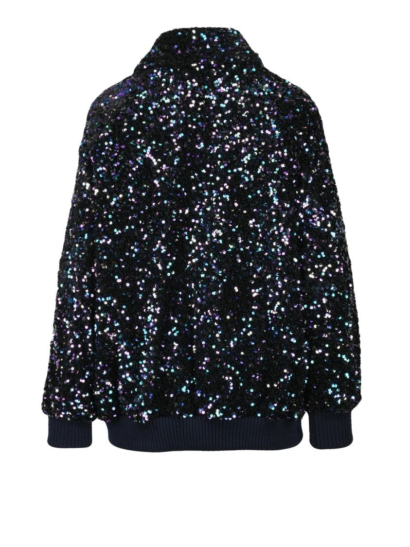 C.D.S.Blaze Milano Black Polyester Women's Sequin Coat