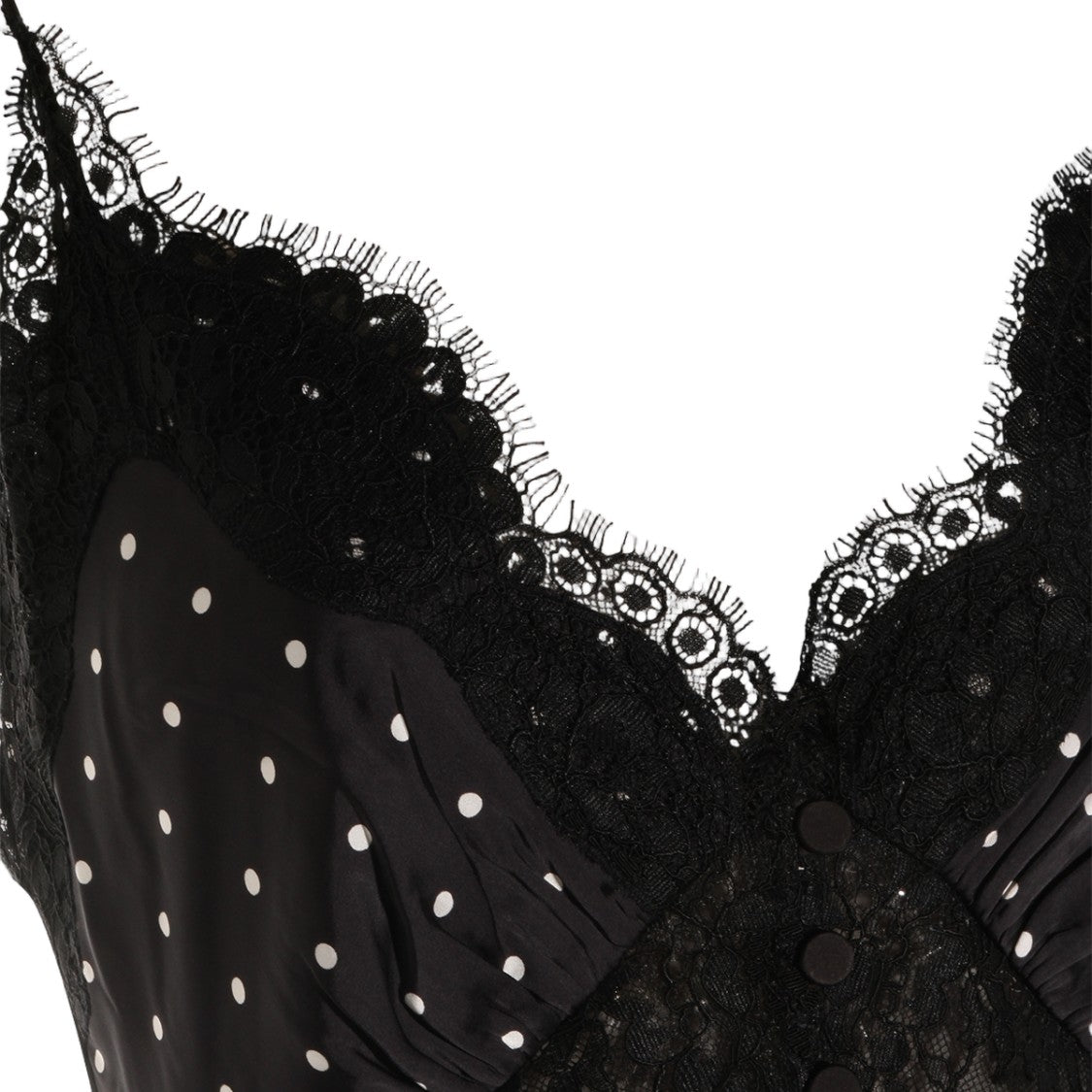 Self-Portrait Long Black Dress With Polka Dot Pattern