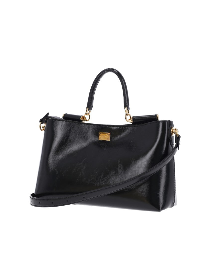 Dolce & Gabbana Black Vittoria Medium Calfskin Shoulder Bag
