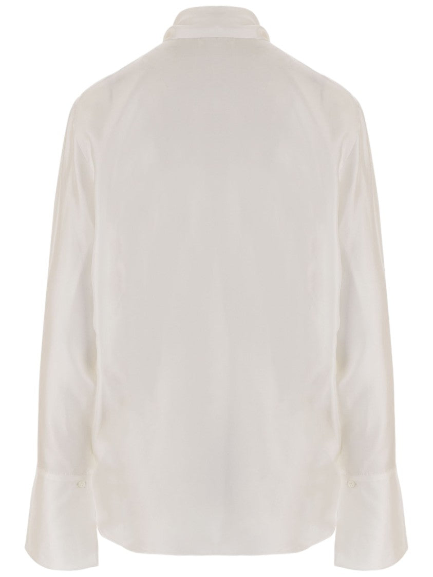 Sa Su Phi Ivory Bow Front Silk Shirt