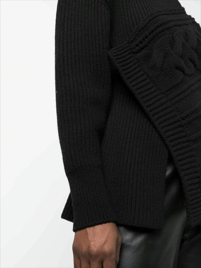Alexander Mcqueen Cable Knit Panel Sweater