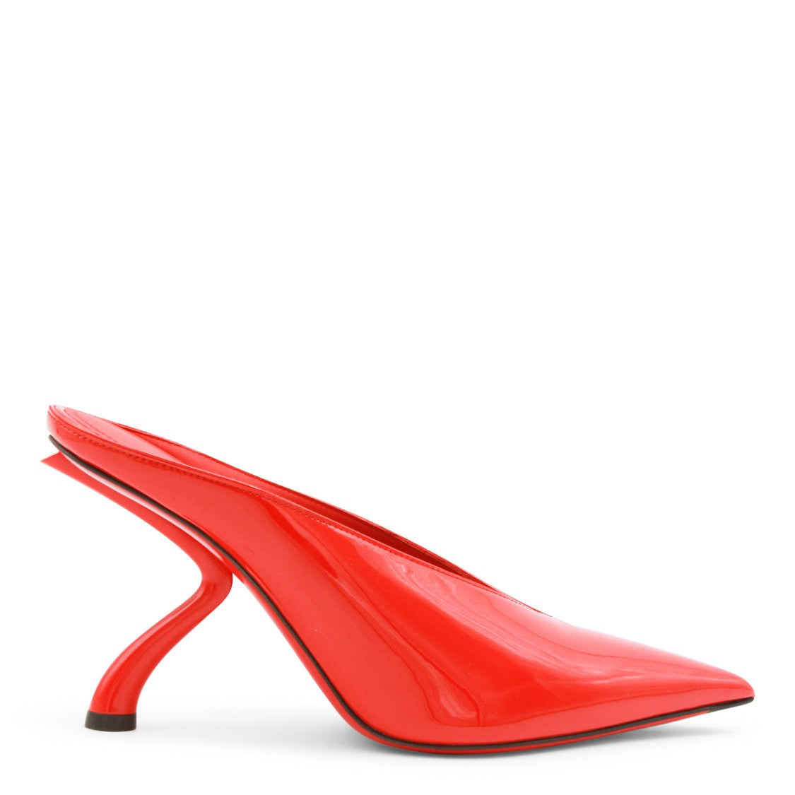 Ferragamo High-Heeled Mules With Sculptural Curved Heel
