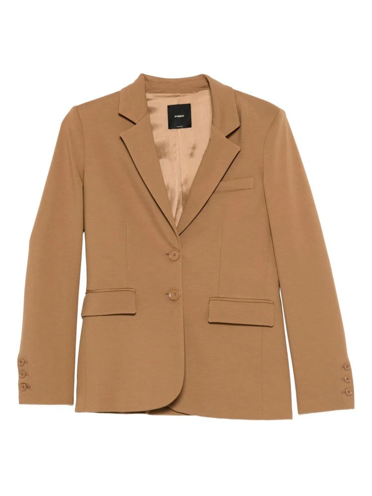 Pinko Beige Ruota Tailored Viscose-Blend Blazer