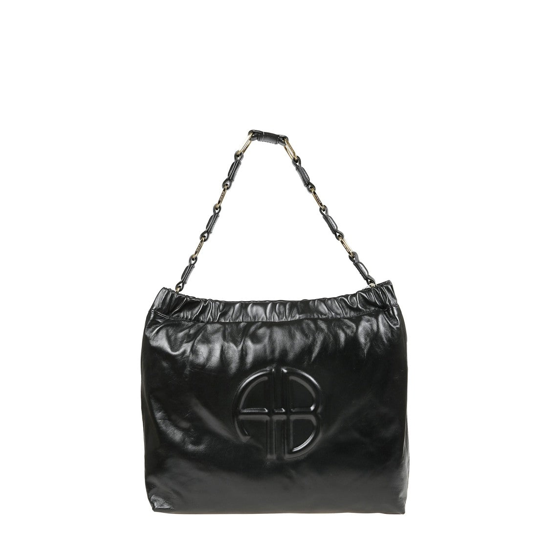 Anine Bing Lambskin Shoulder Bag With Interlaced Gold-Tone Hardware