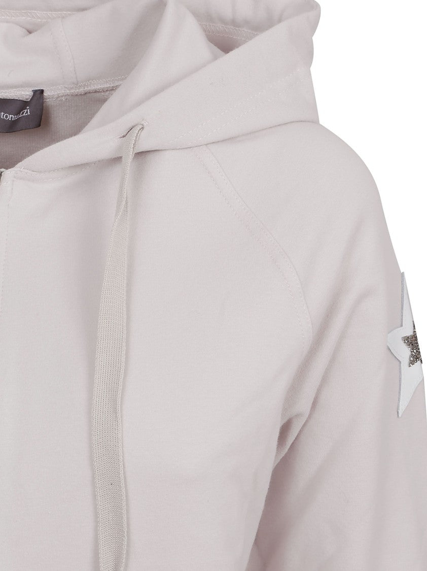 Lorena Antoniazzi Hooded Zip-Up Sweater With Ribbed Detailing