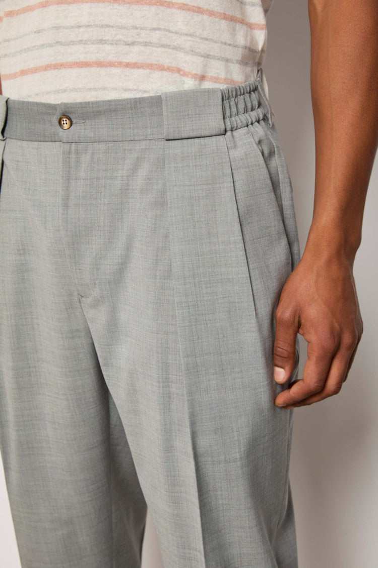 L.B.M. 1911 Light Grey Baggy Fit Trousers