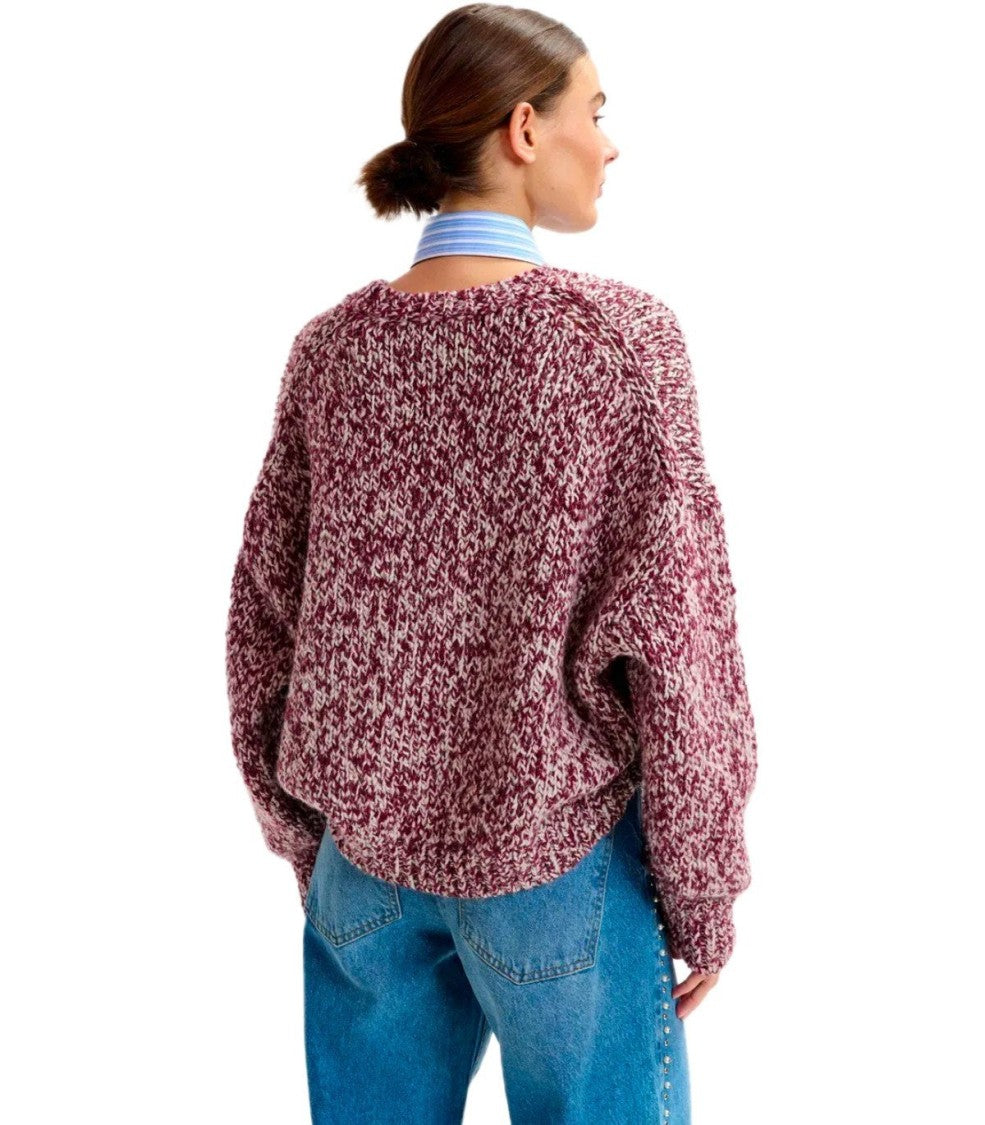 Essentiel Antwerp Izura Burgundy Crewneck Sweater