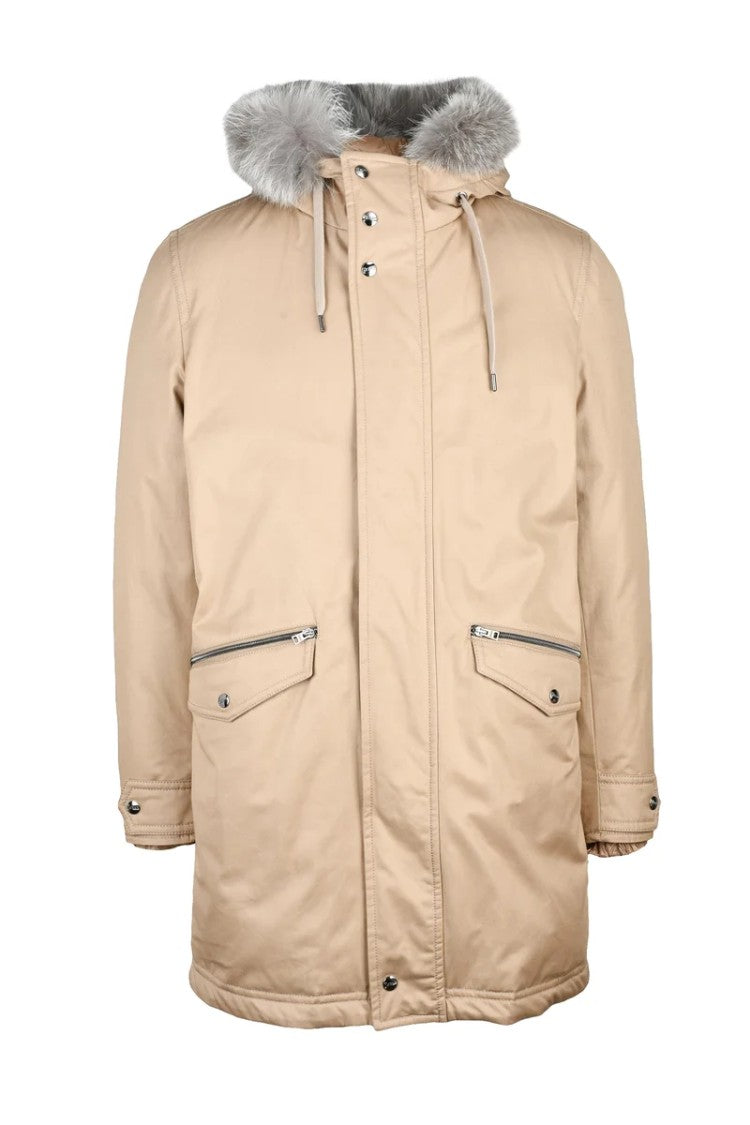 Herno Canvas Parka With Down - Beige