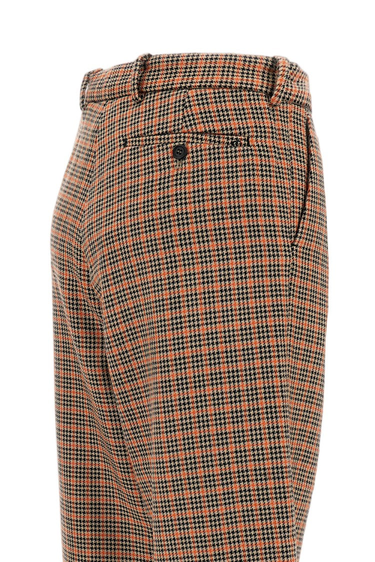 Meta Campania Multicolor Houndstooth Trousers With Belt Loops And Relaxed Fit