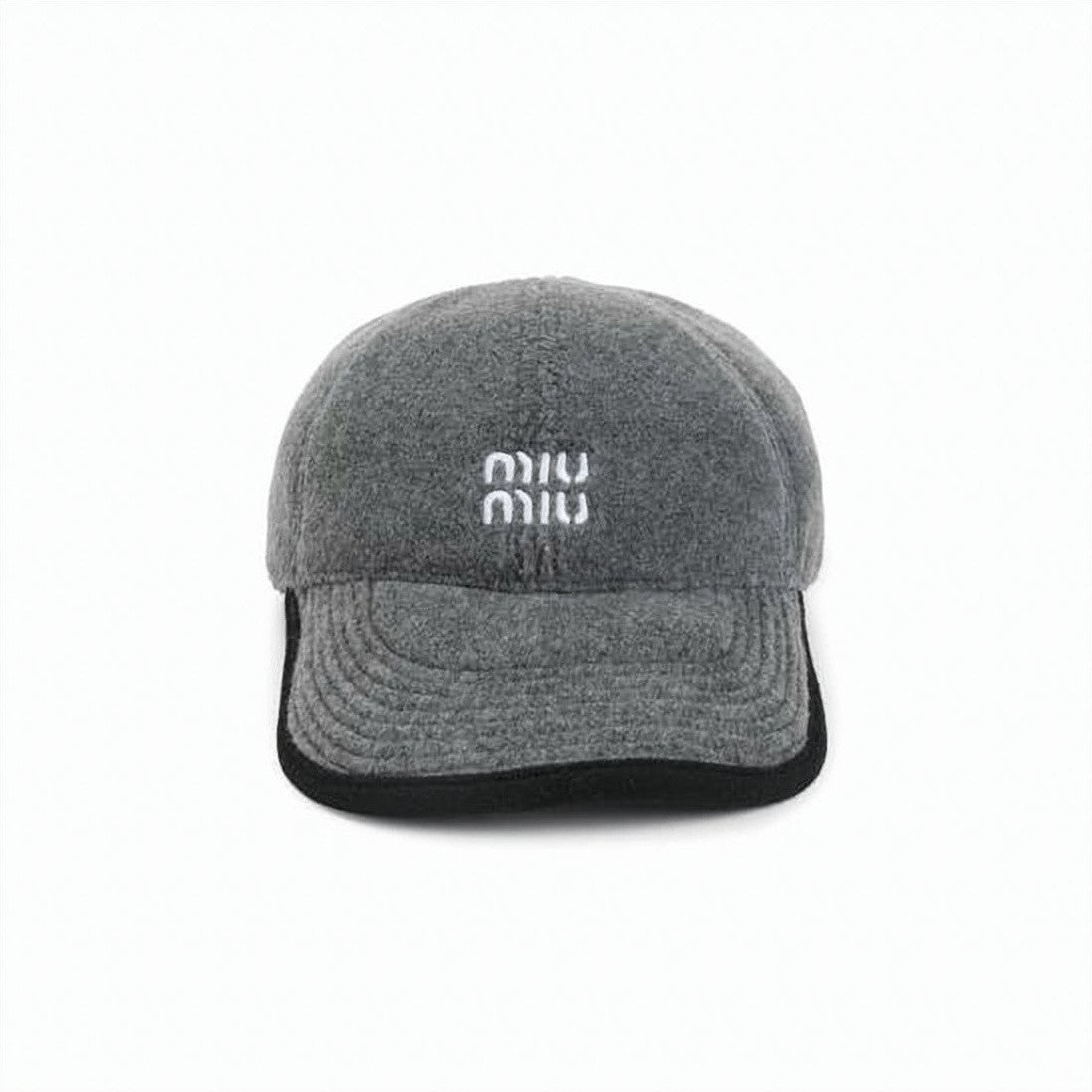 Miu Miu Textured Grey Baseball Cap