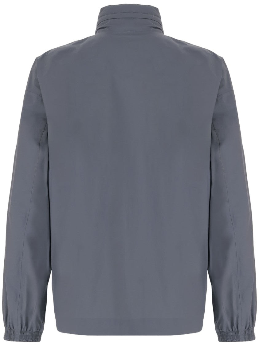 Save The Duck Anthracite Blue Nylon Jacket With Multi-Pocket Design