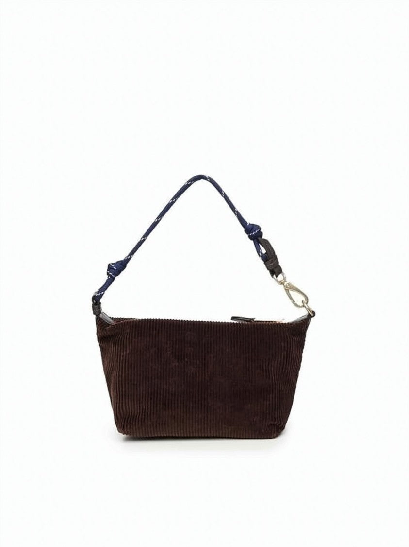 Miu Miu Ribbed Cotton Clutch With Contrasting Handle