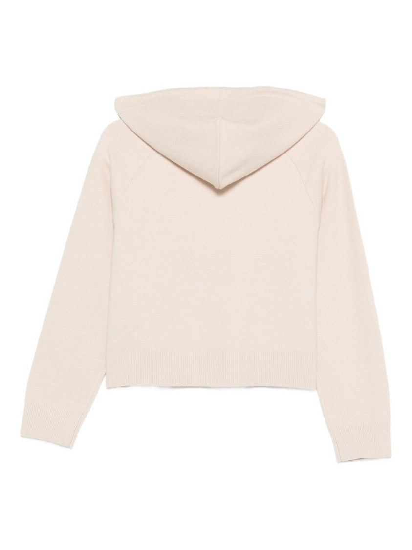Blugirl Cropped Hoodie Sweater With Gold-Tone Embellishments