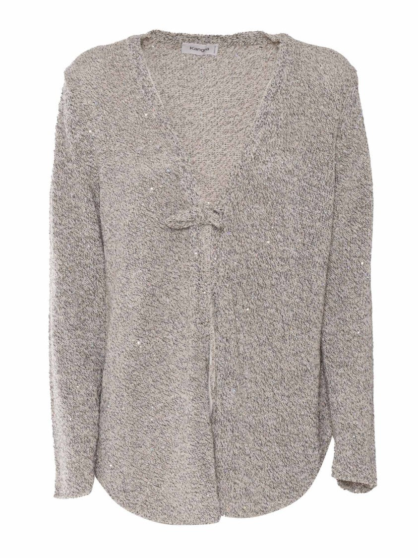 Kangra Cashmere Relaxed Fit Sequin-Embellished Jacket With Deep V-Neckline