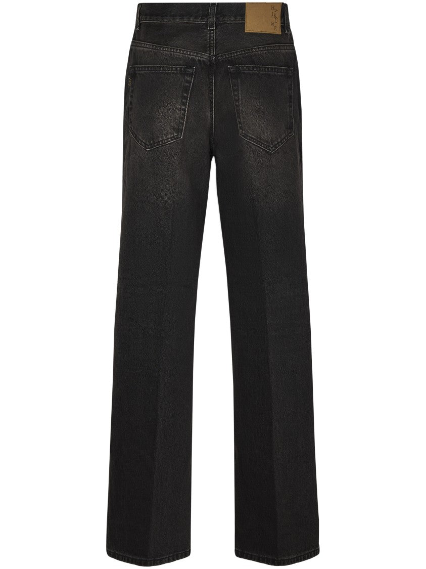 Haikure High-Waisted Wide-Leg Jeans With Vintage Faded Finish