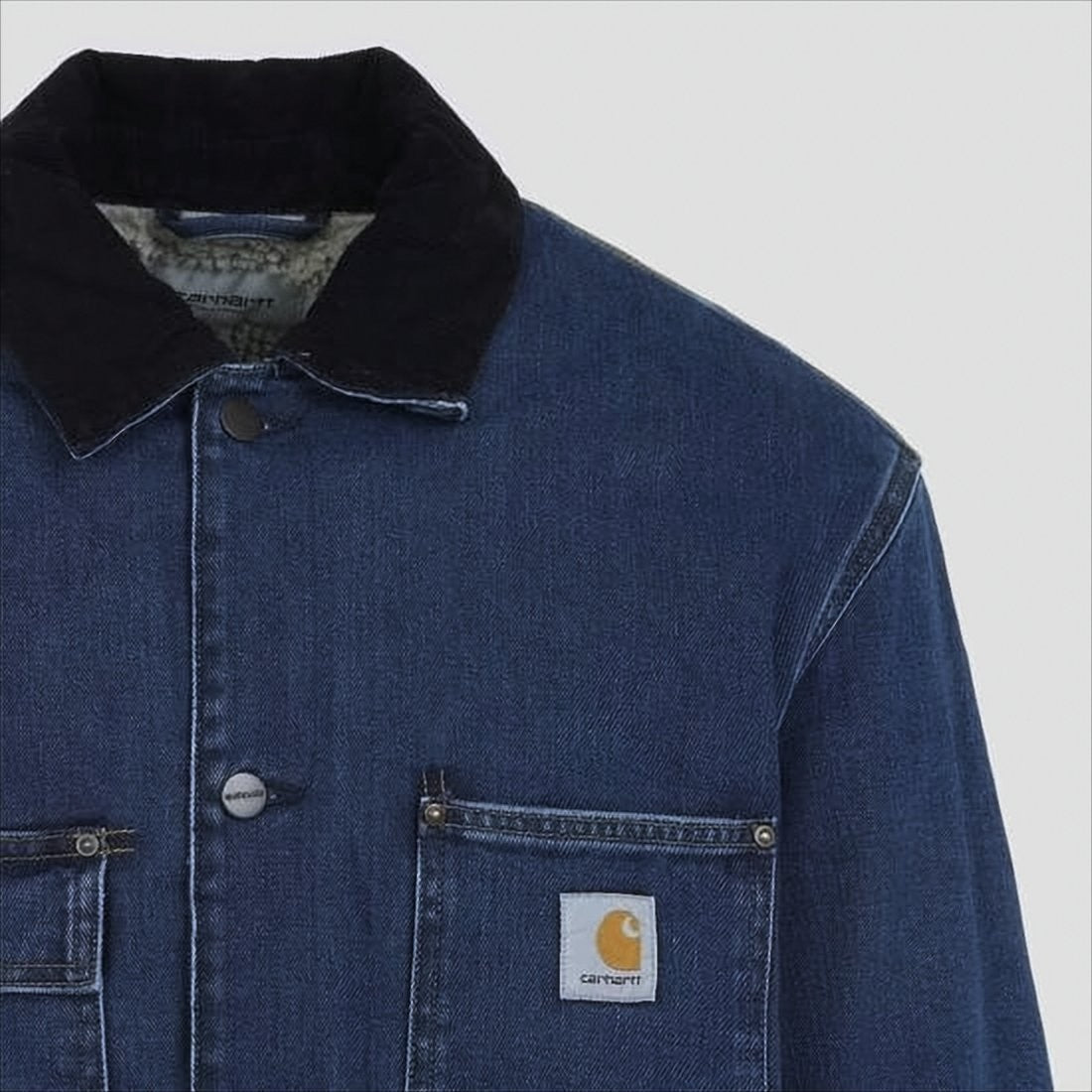 Carhartt Wip Classic Denim Coat With Corduroy Collar