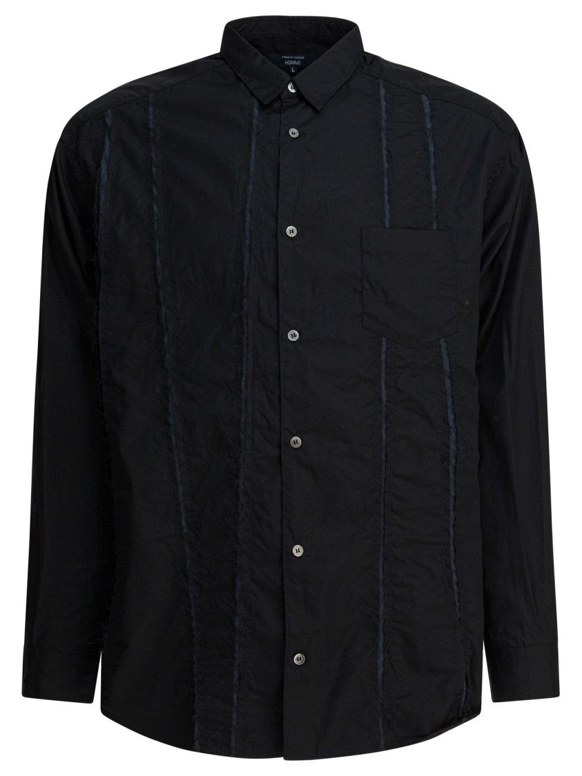 Comme Des Garçons Breathable Cotton Poplin Casual Shirt With Contrast Stitching