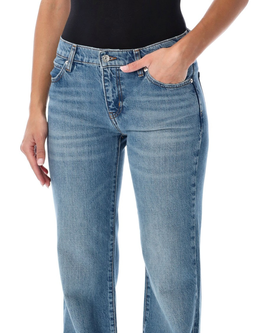 Frame Fluid Denim Bootcut Jeans With Low-Rise Waist
