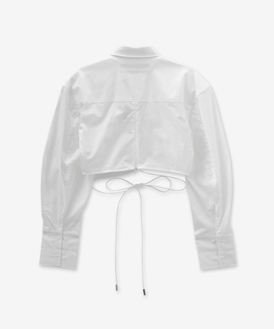 Jacquemus Cropped White Shirt With Twist Detail