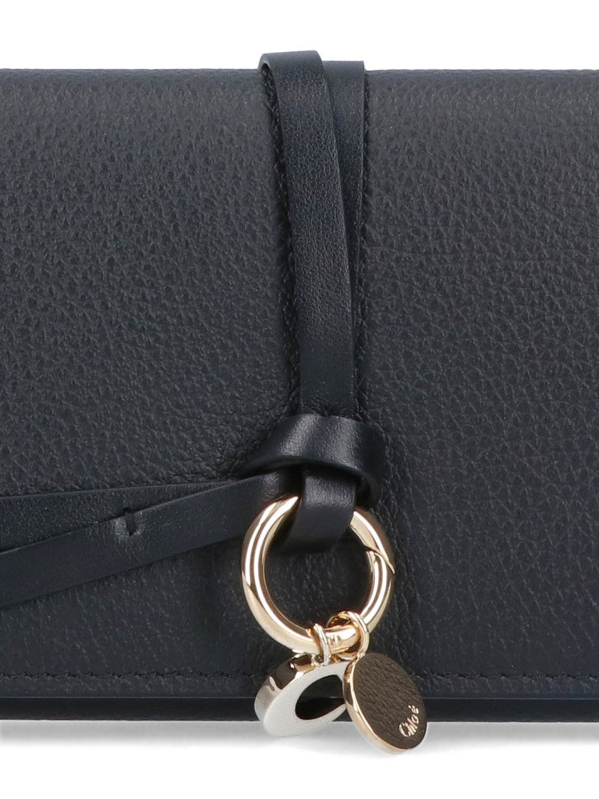 Chloé Black Alphabet Textured Leather Wallet