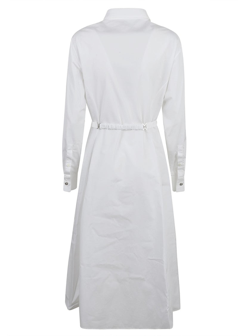 Versace White Shirt Dress With Cut-Out Floral Embroidery