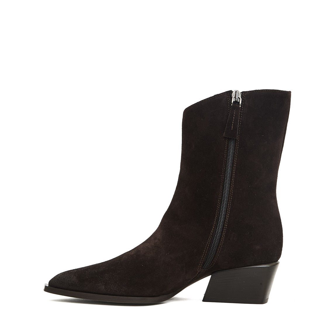 Poeve Brown Suede Texan Boot With Zipper