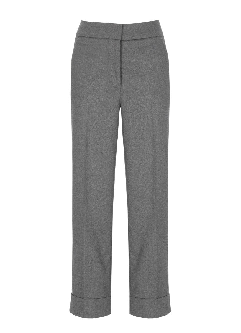 Peserico Grey Lapel Hem Formal Pants