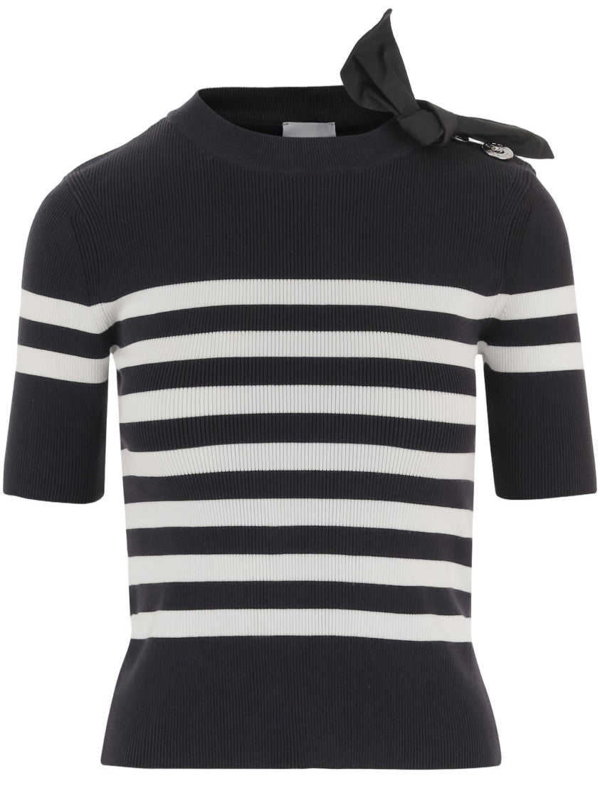 Patou Stretch Cotton Blend T-Shirt With Striped Pattern