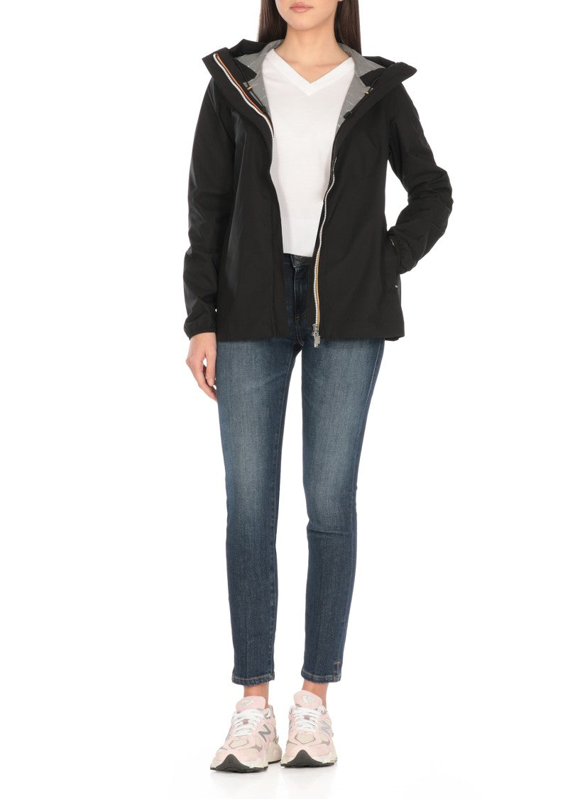 K-Way Black Marguerite Stretch Dot Jacket