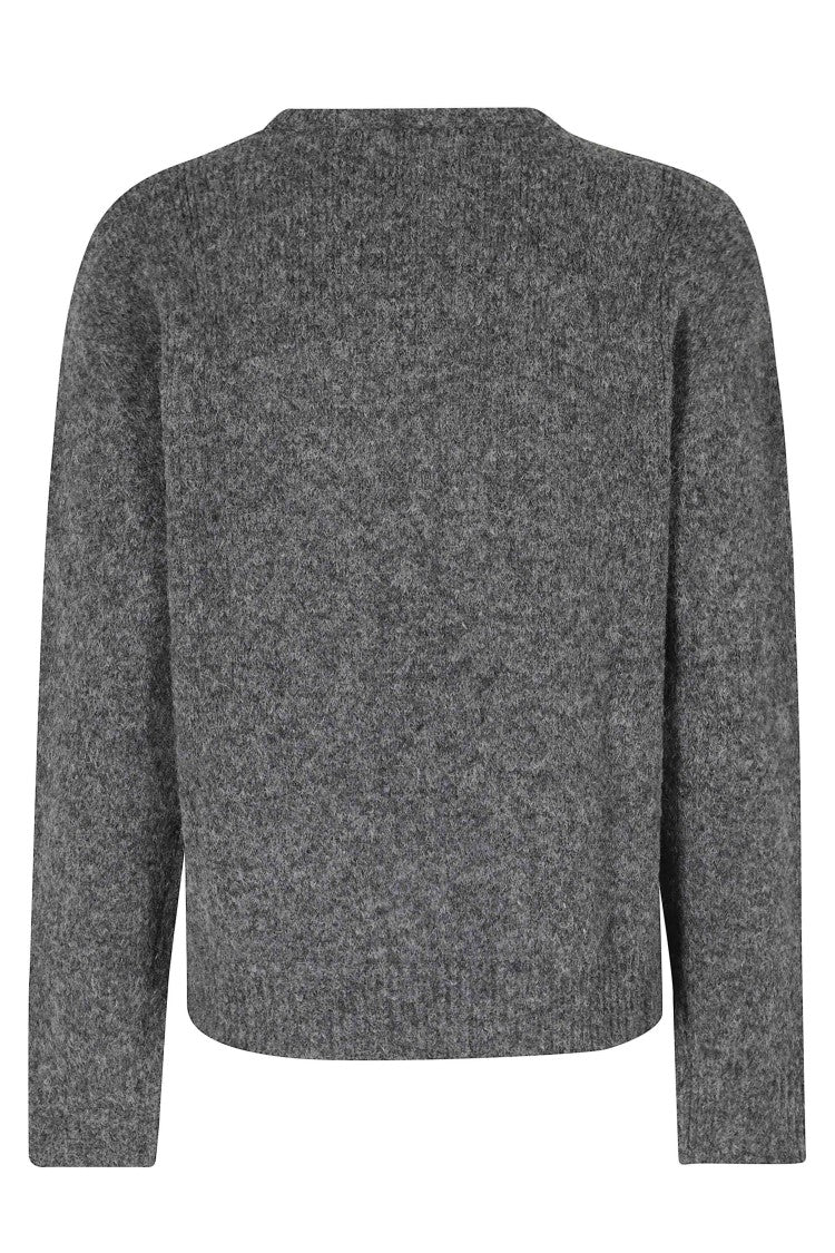 Semi Couture Gray Keira Argyle Pattern Ribbed Hem Knit Sweater