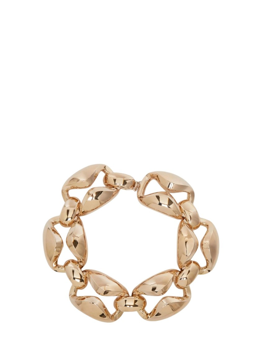 Max Mara Gold Bold Design Metal Necklace
