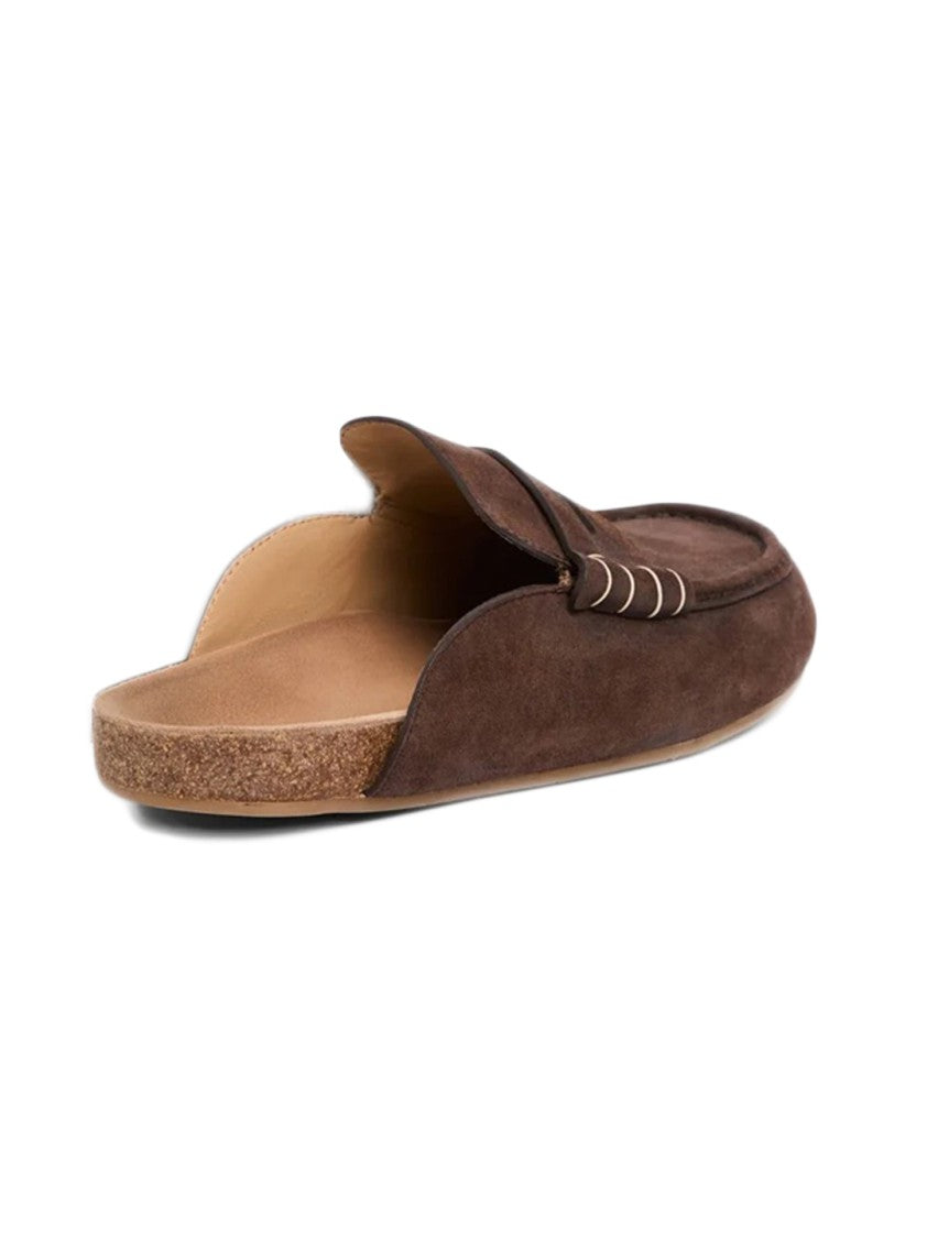 J. W. Anderson Brown Suede Loafers With Distinctive Stitch Detail