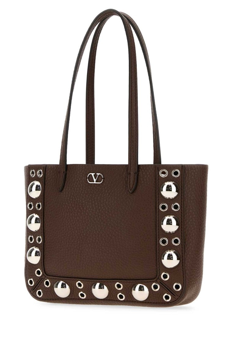 Valentino Garavani Brown Leather Nellcôte Handbag