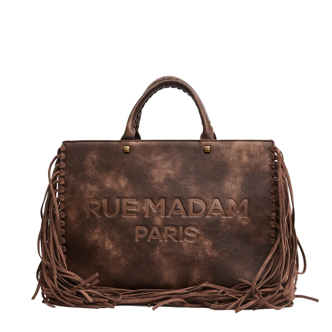 Rue Madame Fringe-Detail Aged Eco-Leather Tote Bag
