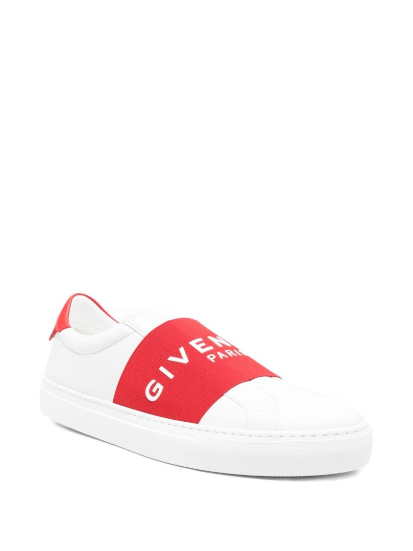 Givenchy White Red Band Slip On Sneakers