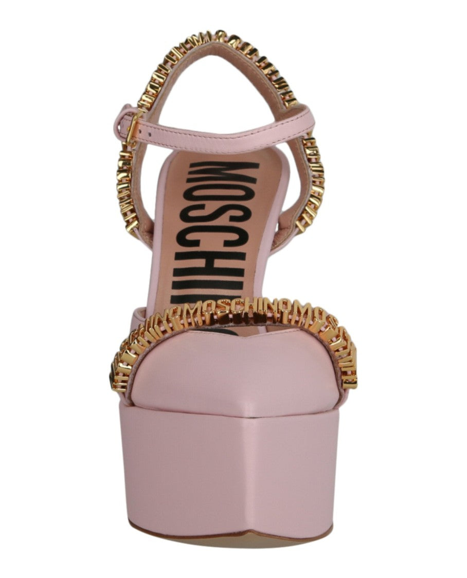 Moschino Logo Lettering Ankle Strap Pumps