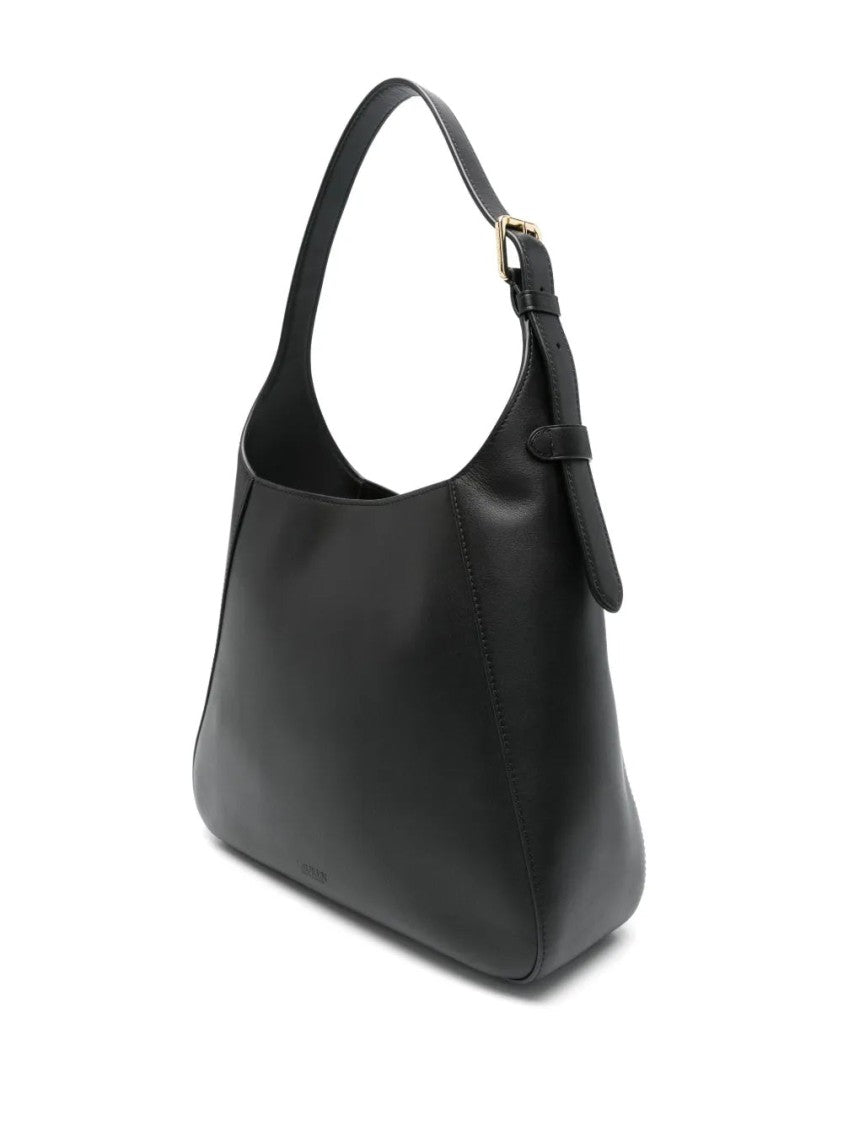 Lauren Ralph Lauren Spacious Black Cow Leather Shoulder Bag