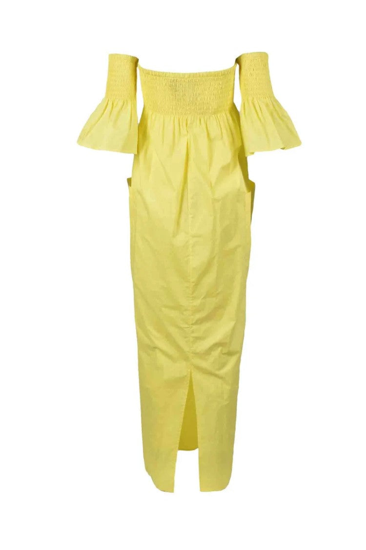 Semi Couture Yellow Cotton Long Dress