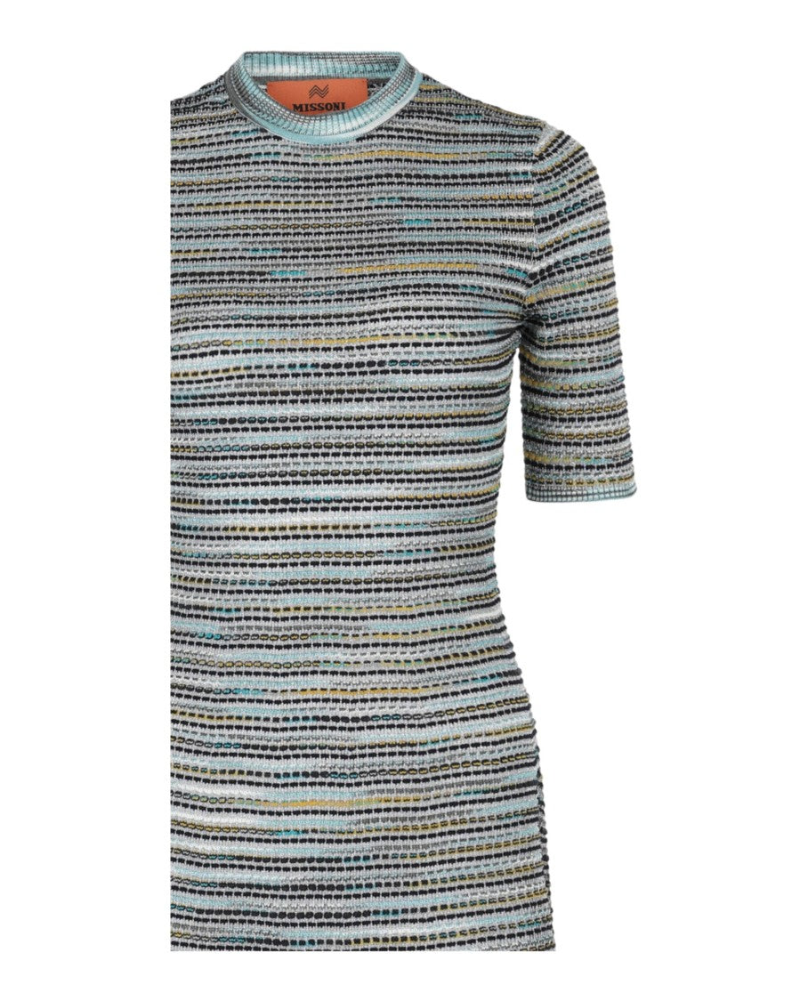 M Missoni Striped Crochet Midi Dress