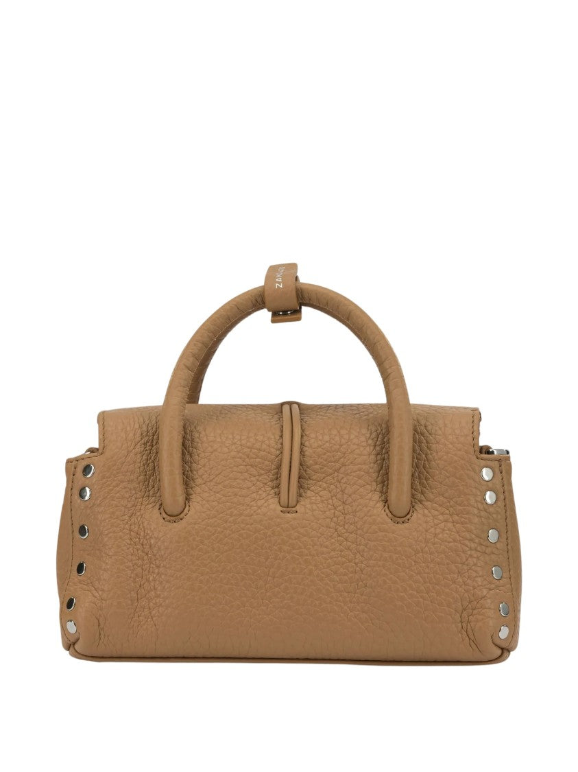 Zanellato Textured Leather Studded Tote Bag With Turn-Lock Closure