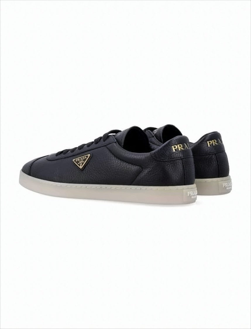 Prada Textured Leather Low-Top Sneakers
