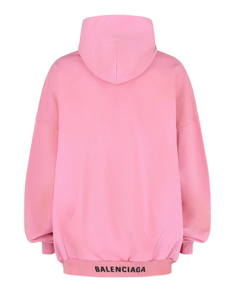 Balenciaga Vintage Stonewashed Oversized Hoodie With Iconic Logo Detail