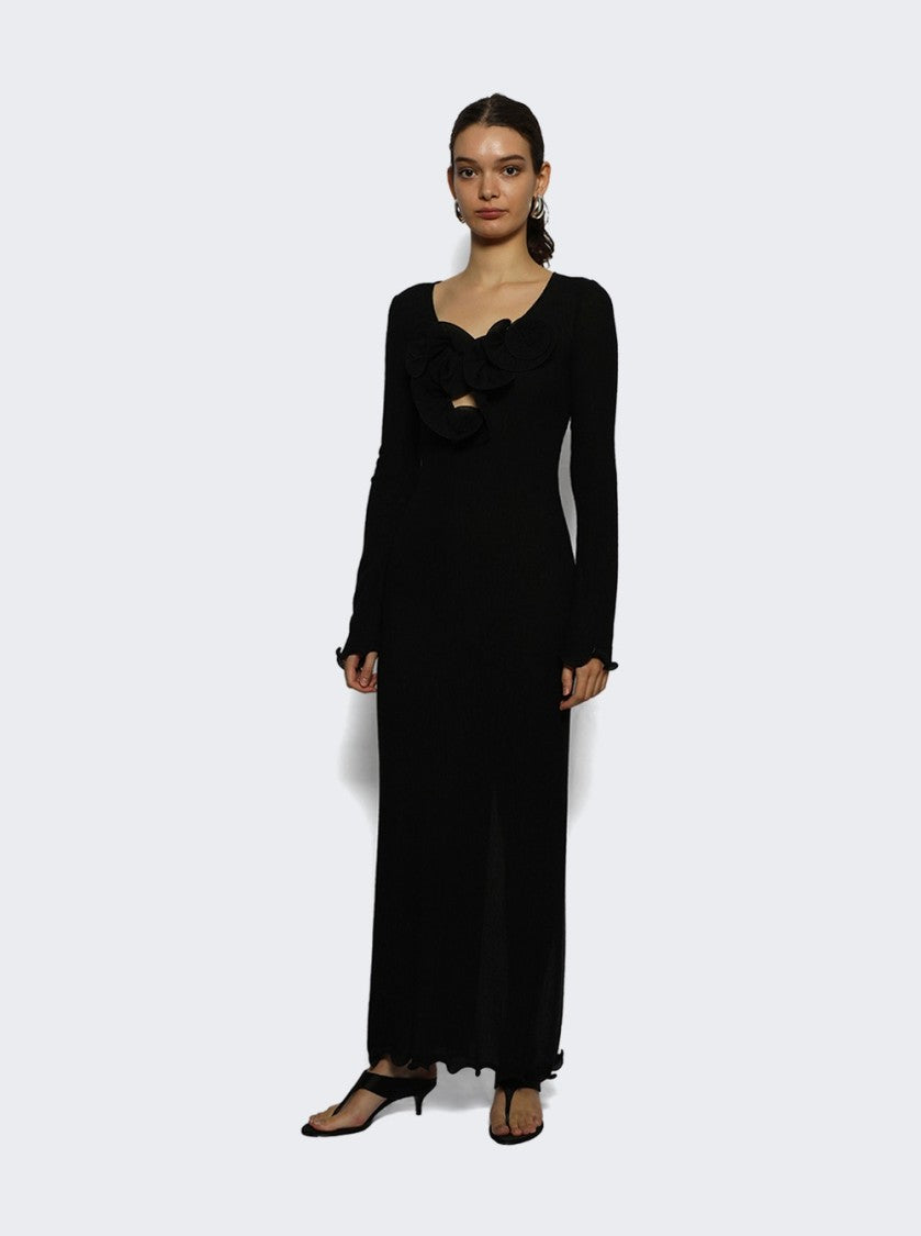 Magda Butrym Crepe Beach Maxi Dress Black