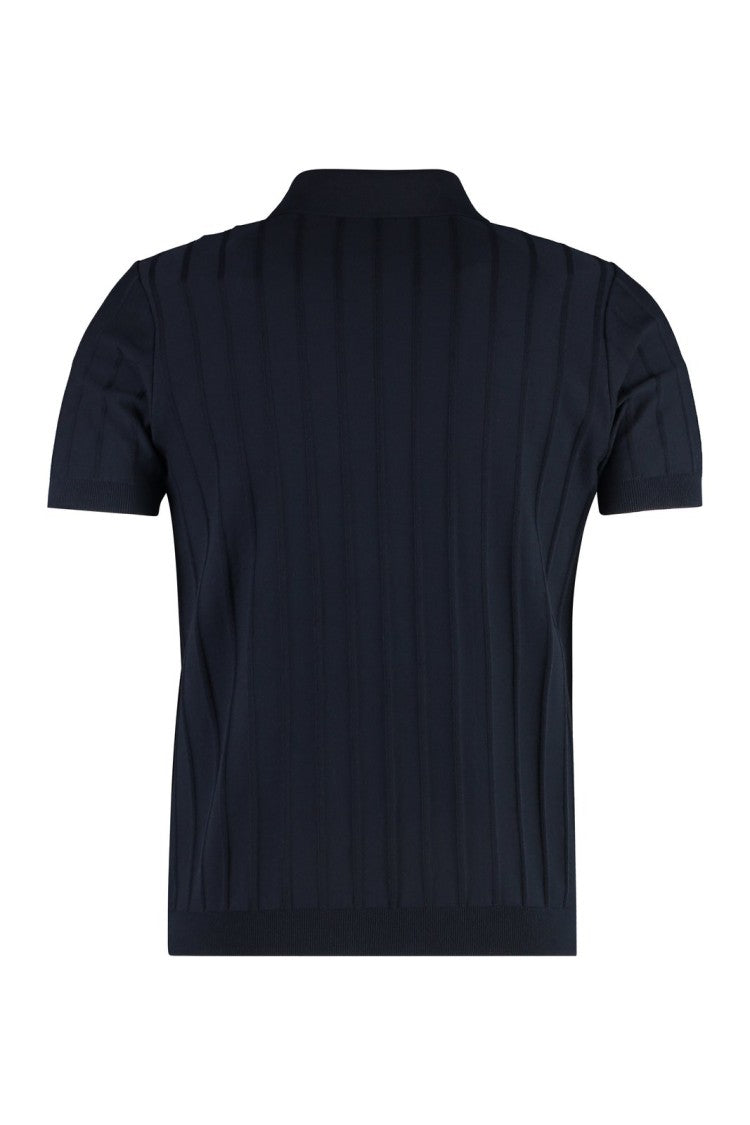 Paul & Shark Knitted Texture Short Sleeve Polo Shirt